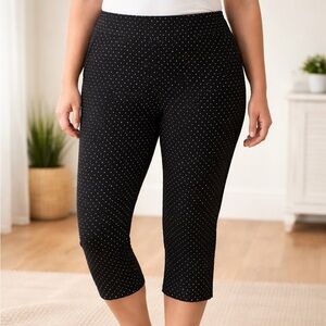 Black Polka Dot Women’s Capri Pants